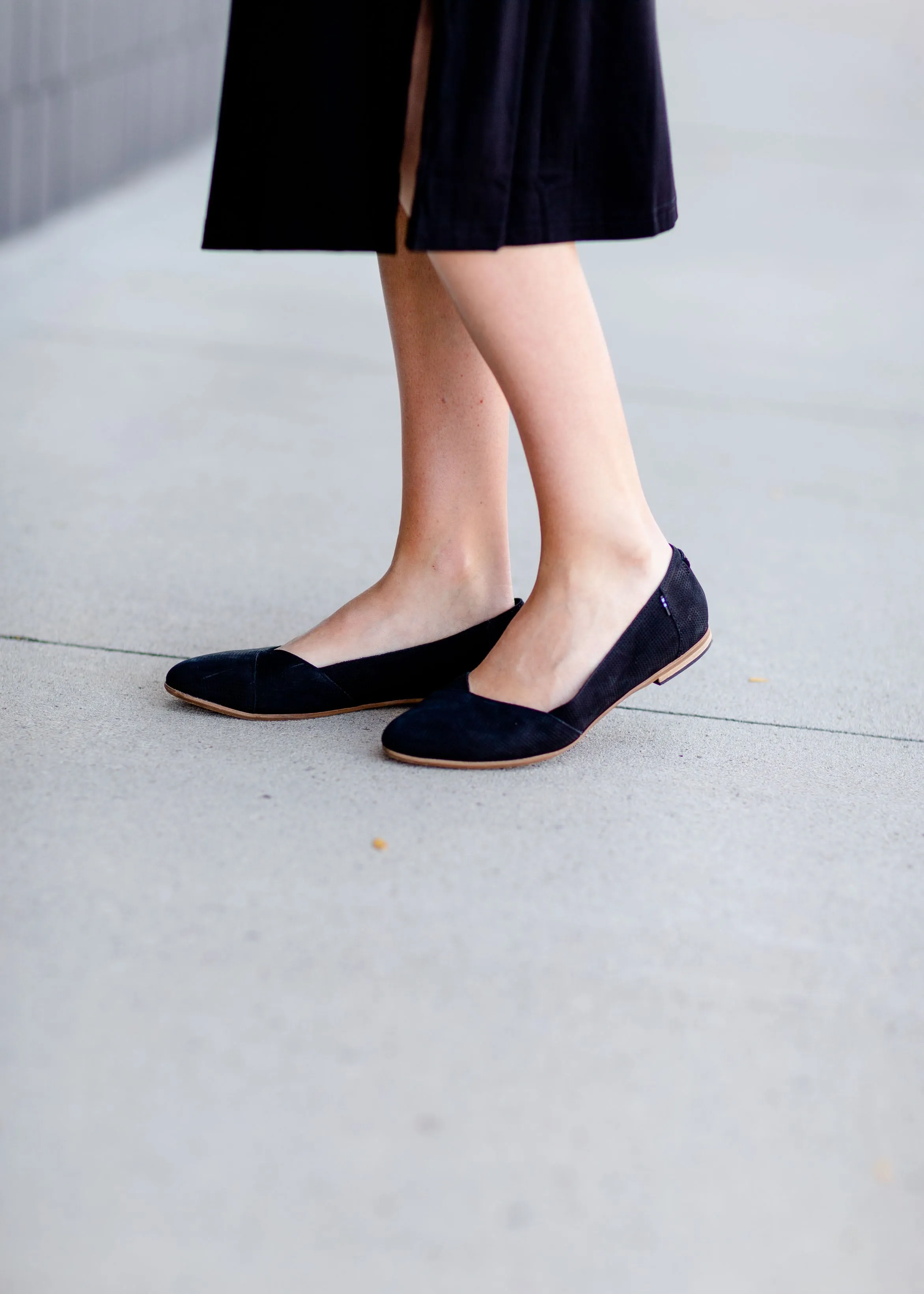 TOMS Black Suede Julie Flat - FINAL SALE