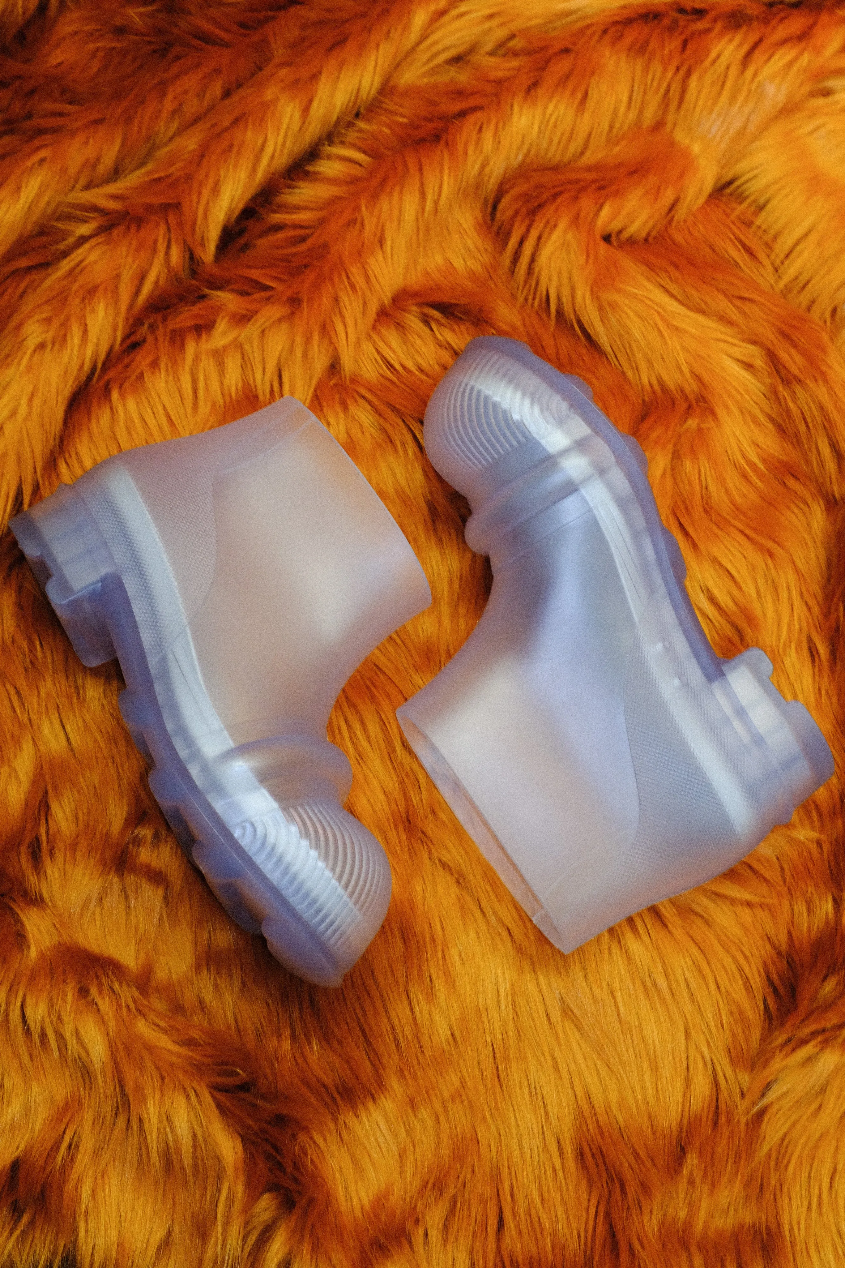 Transparent Rubber Pull-On Ankle Boot