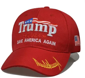 Trump Hat 2024 Save America Again Signature Bill Embroidered Baseball Cap