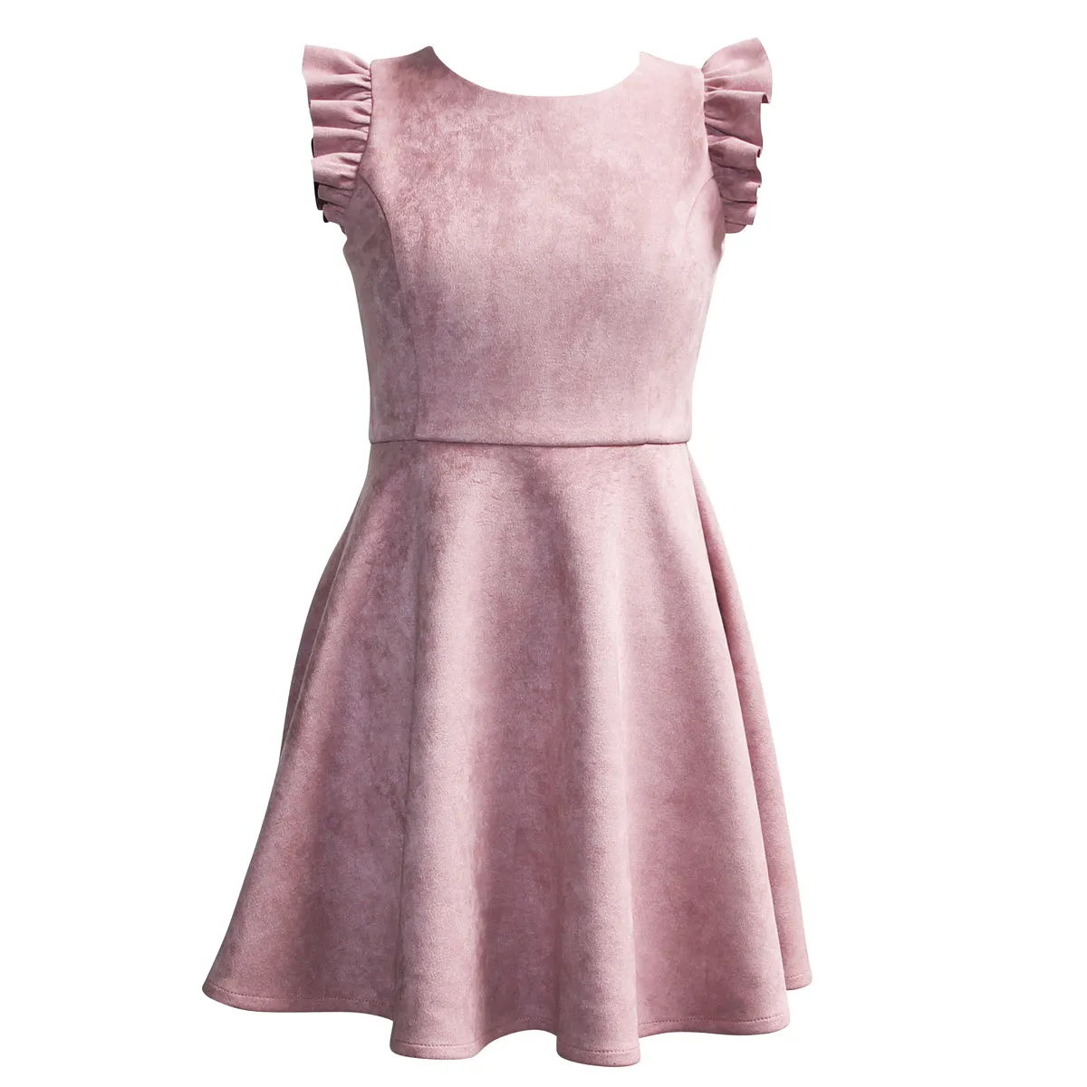 Tween Faux Suede with Back Keyhole Dress