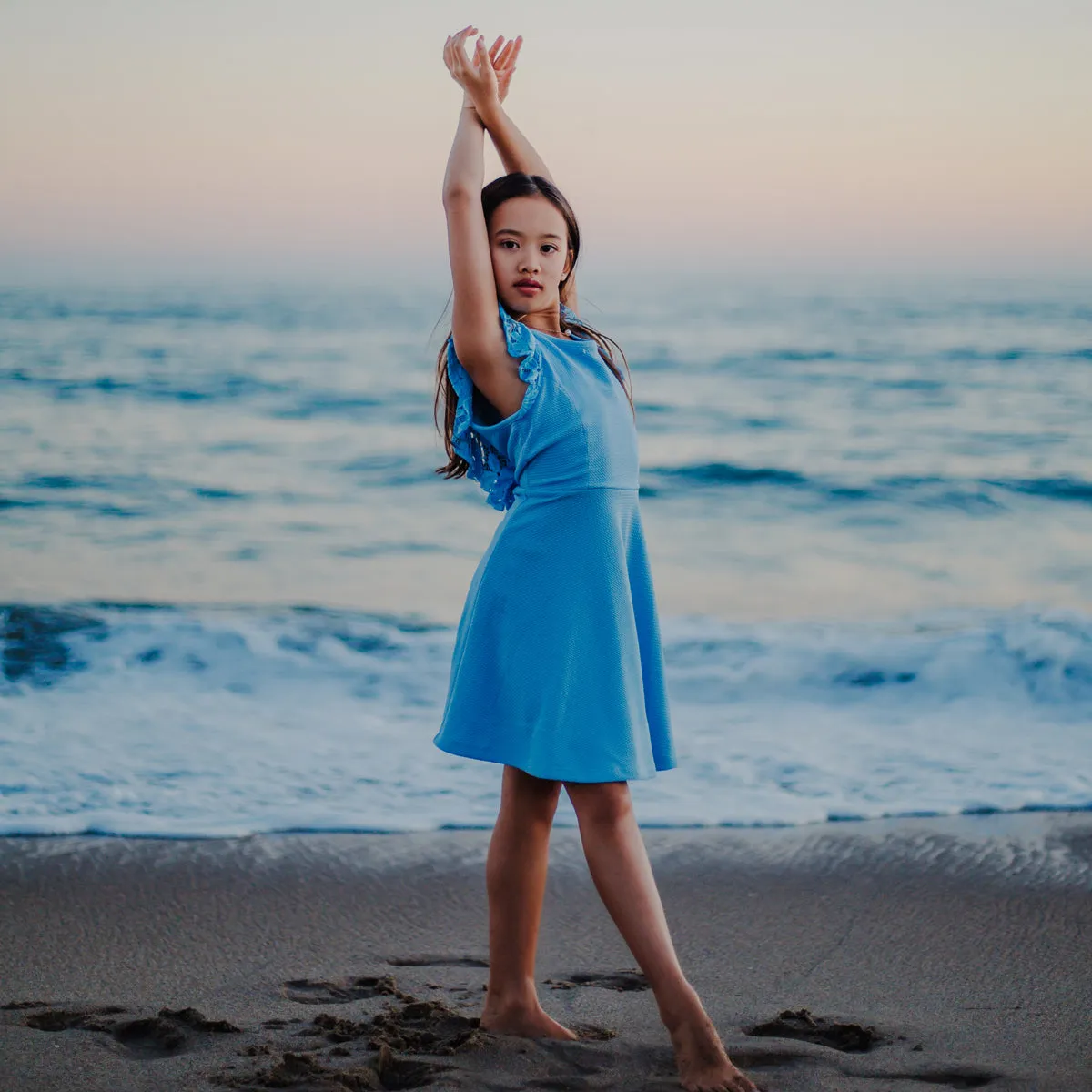 Tween Lace Sleeve Skater Dress