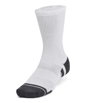 UA Performance tech 3-pack crew socks | White