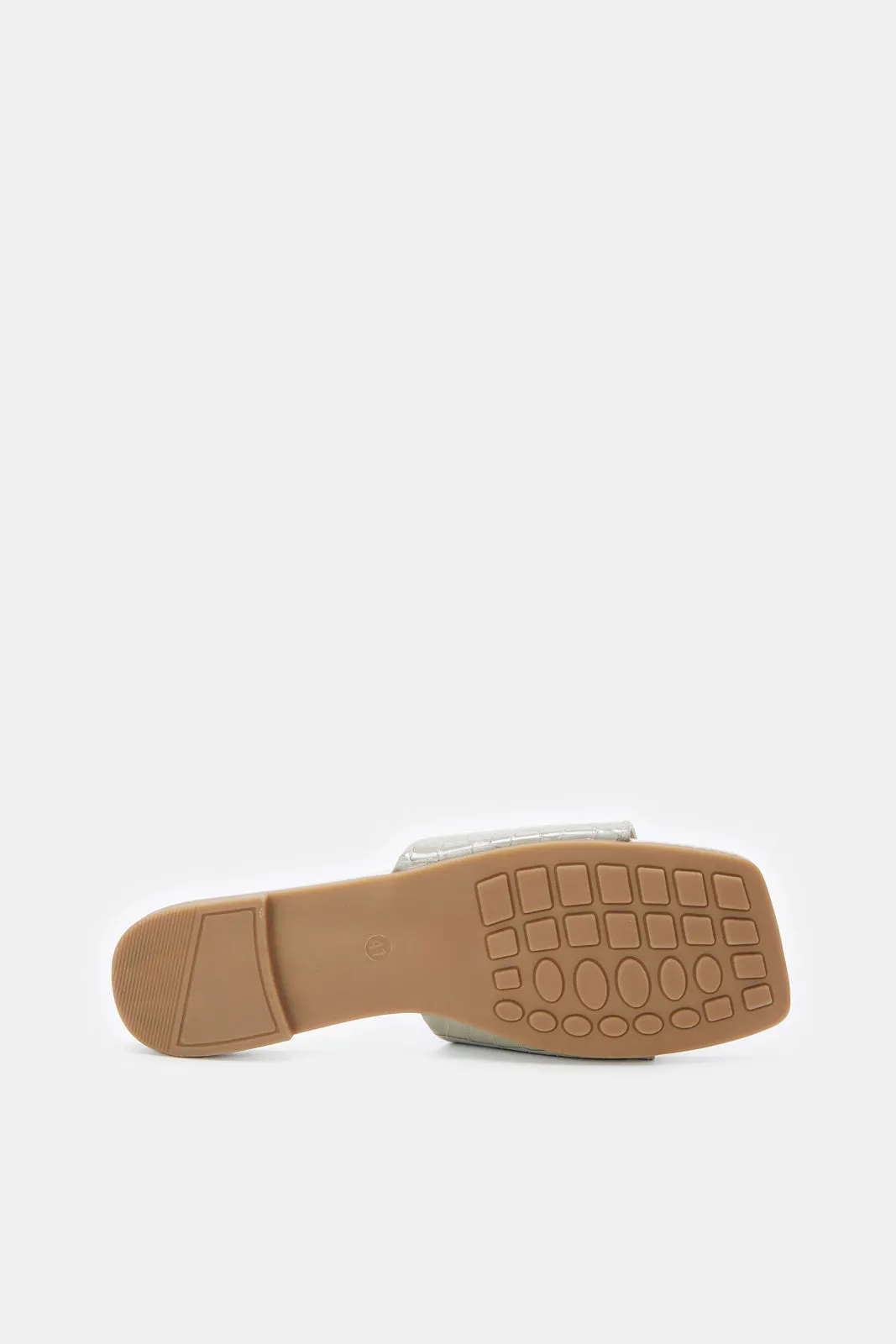 Women Taupe Croc Mule