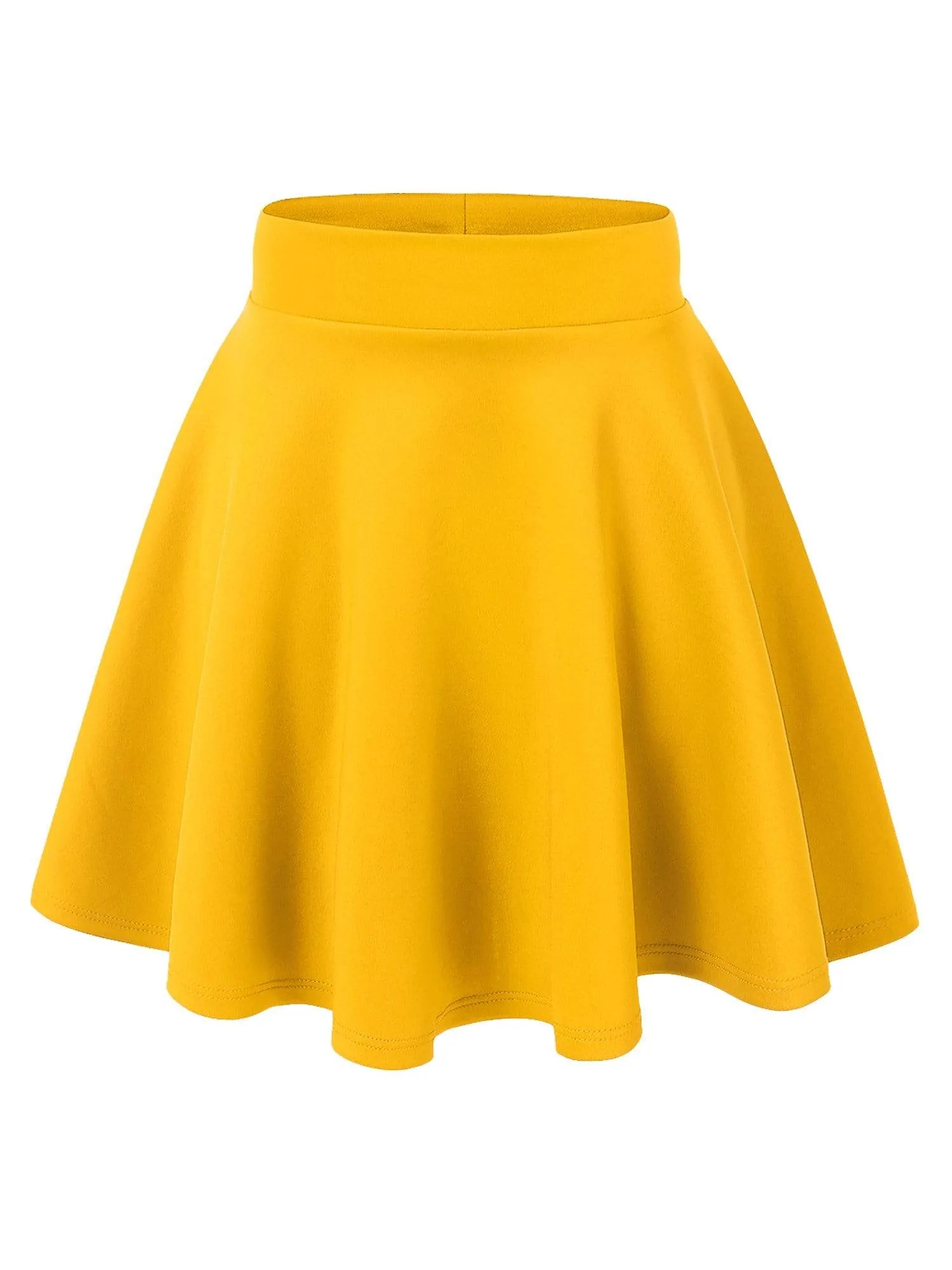 Women's Basic Versatile Stretchy Flared Casual High Waist Mini Skater Skirt