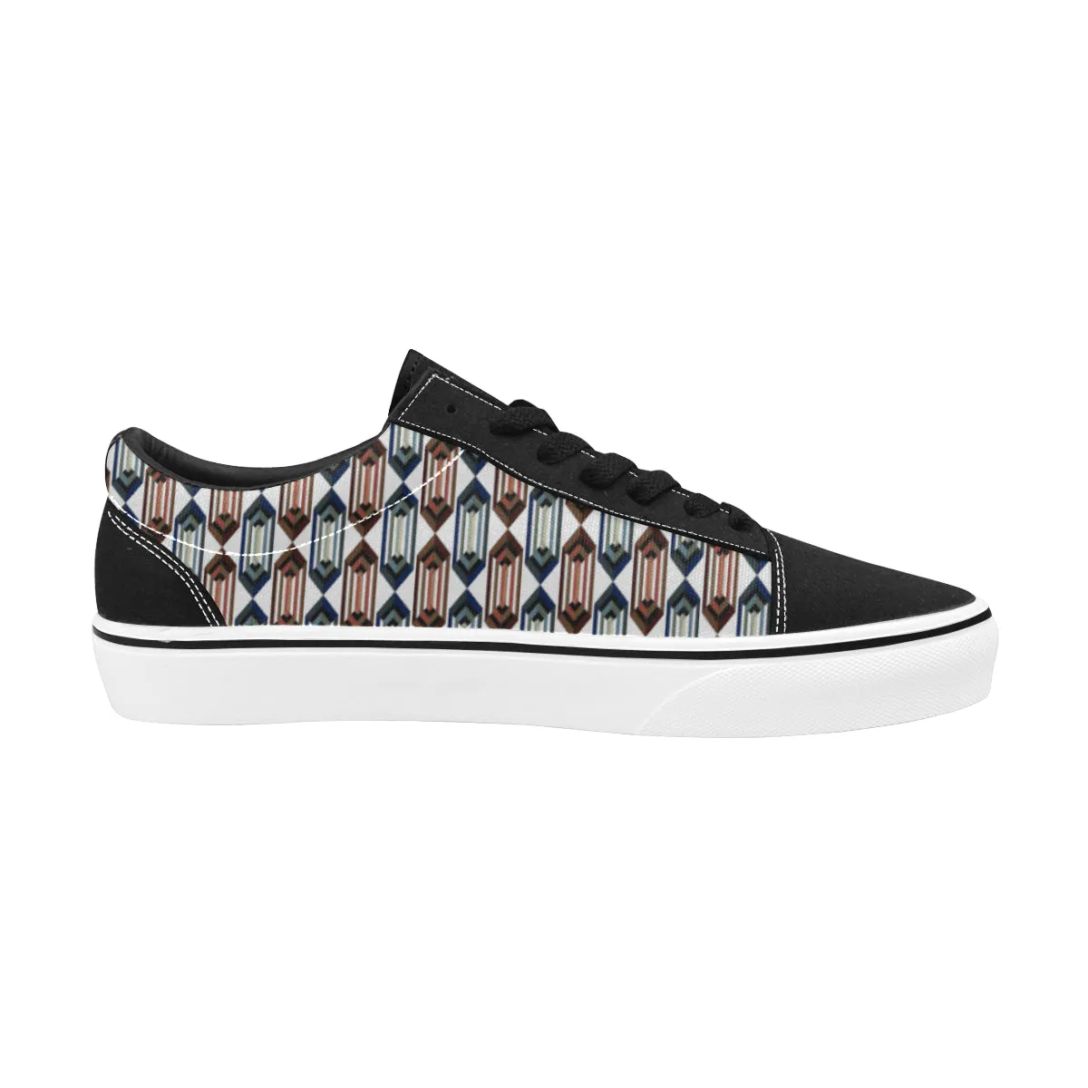 Women's Big Size Prism Geometrical Print Low Top Canvas Shoes