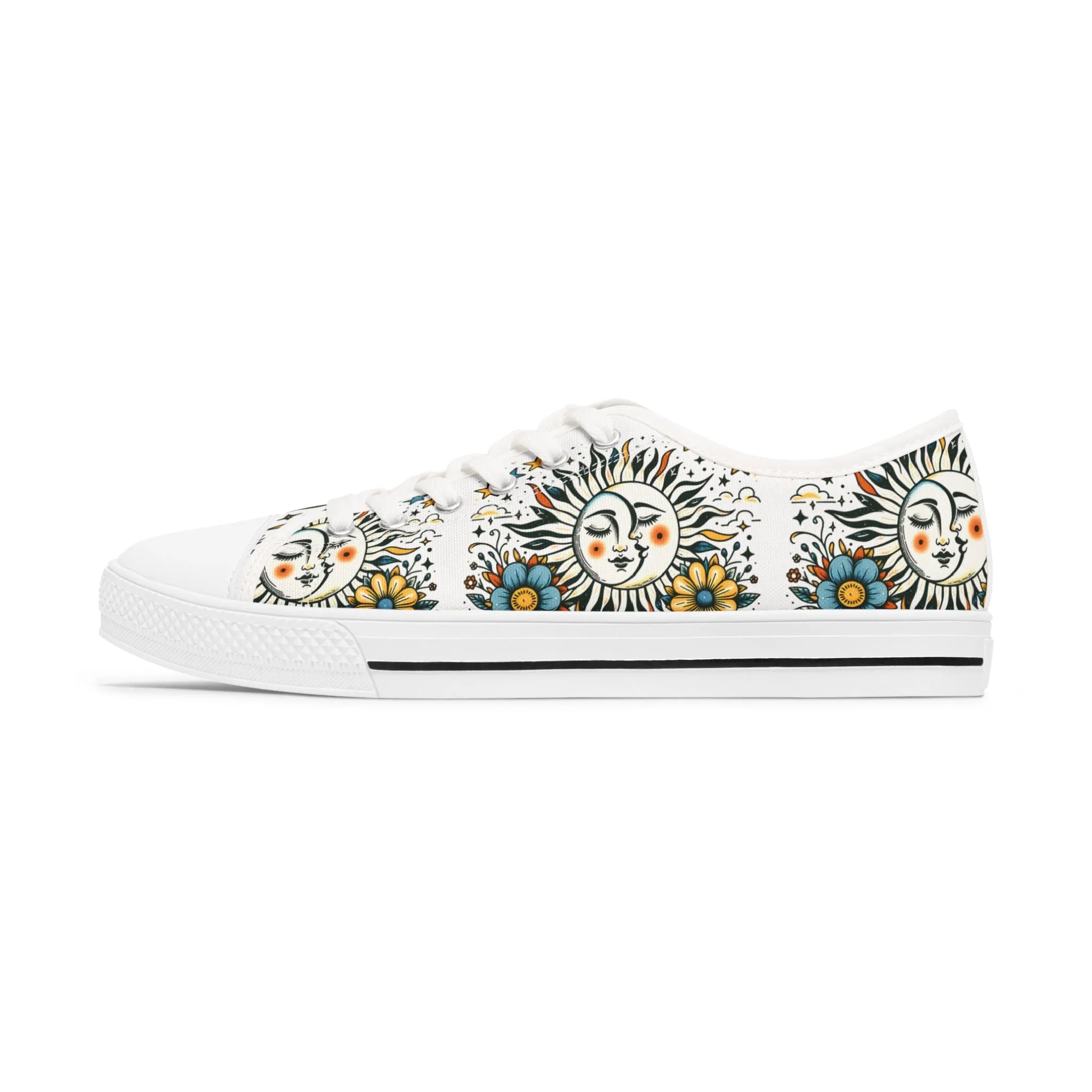 Women's Low Top Sneakers - Sun and Moon