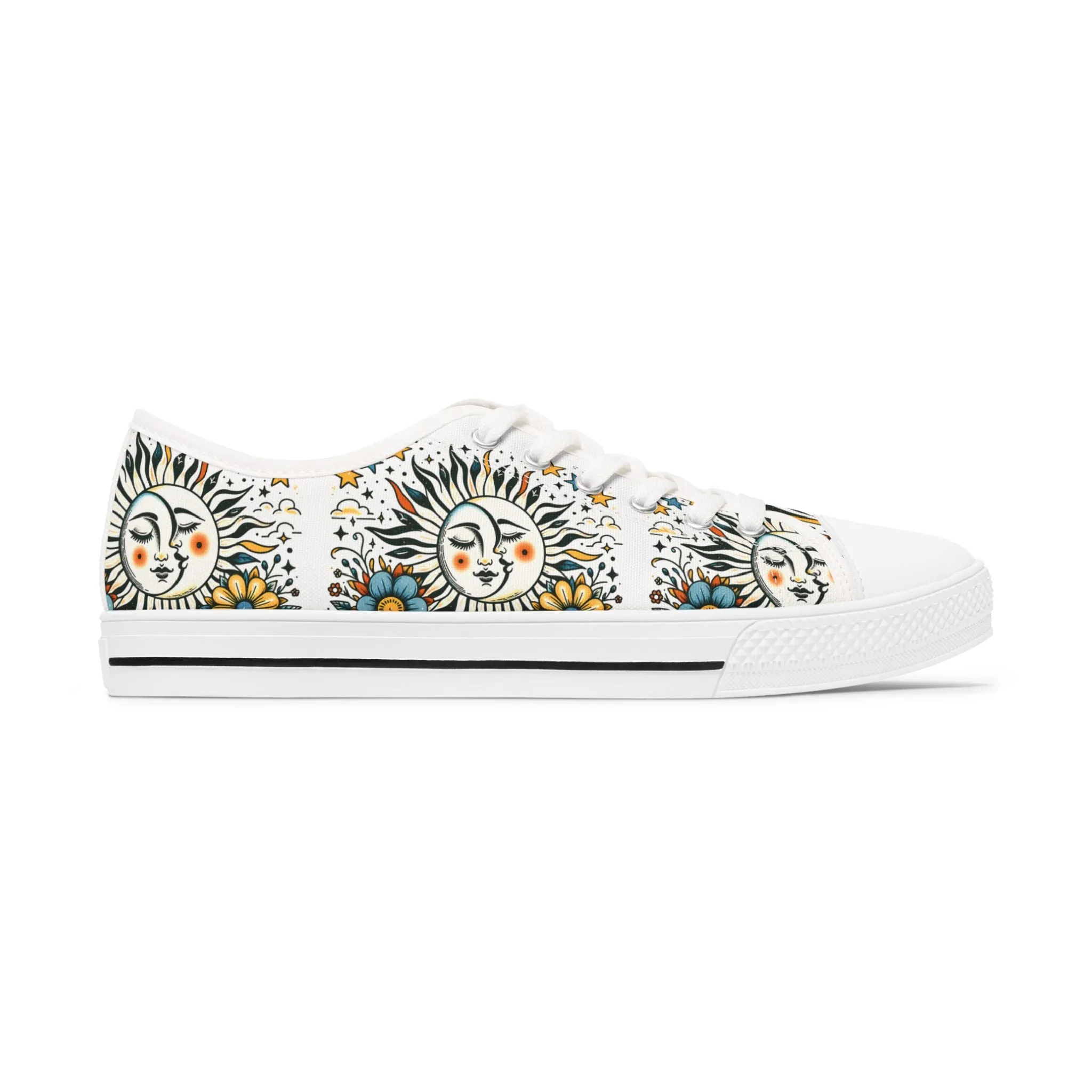 Women's Low Top Sneakers - Sun and Moon