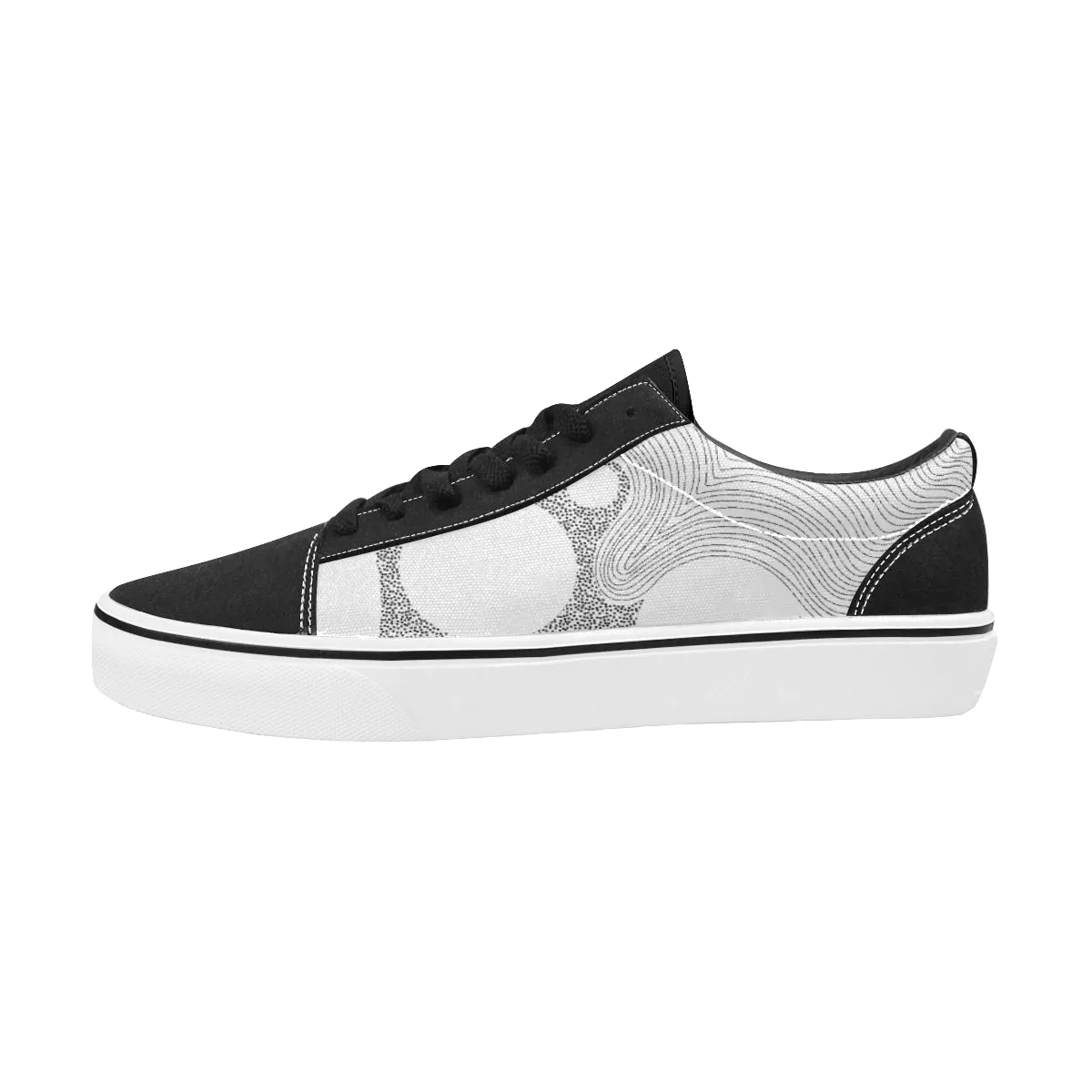 Women's Monochrome Dots Print Low Top Canvas Shoes